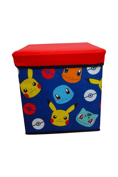 Pokemon Folding Stool with Storage Space, Box Type, Multicolor, Maximum 80 kg, 30x30x30 cm, Pokemon