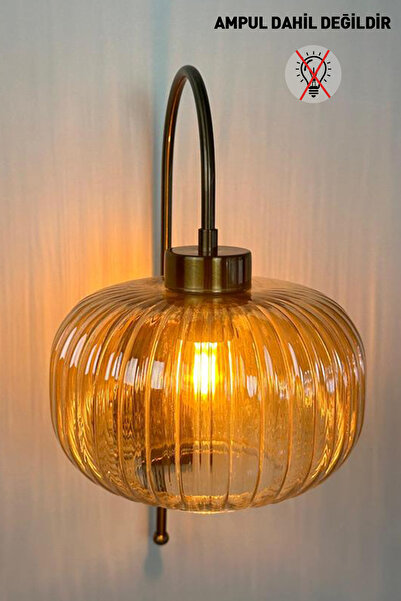 Bamyum Mola Bal Rengi Cam Aplik Duvar Lambası Modern Otel Cafe Vintage Salon Yatak Odası Merdiven Retro