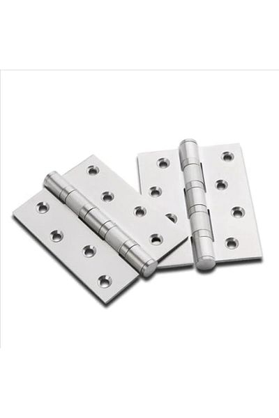 Generic AL ARQAM 2PCS Silver Stainless Steel Cabinet Butt Hinges, Folding Door Silent Hardware Set