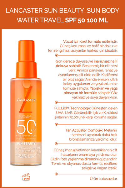 Lancaster Sun Beauty Sun Body Water - Spf50 100 ml