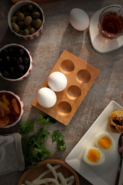 Oddo Wood Wooden 6-Piece Breakfast Egg Bowl