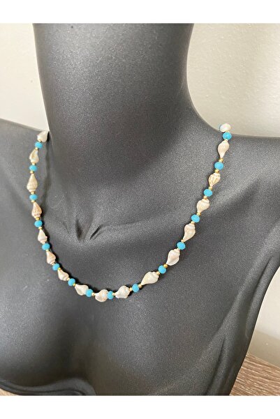 LUCK Women's Crystal Beaded Conch Natural Stone Necklace