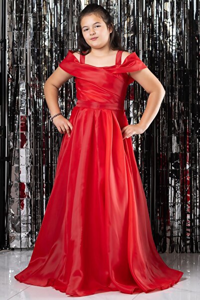 DENİMİNİ Askılı Beli Lastikli Kız Çocuk Mezuniyet Abiye Elbisesi DNM362