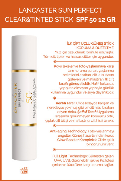 Lancaster Sun Perfect Sun Clear&Tinted Stick SPF50 12G