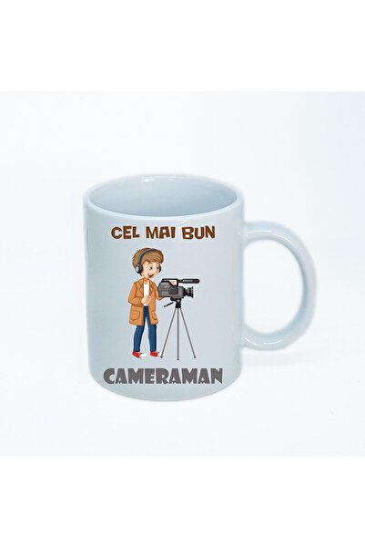OEM Cană albă personalizată cu cameraman, INOVATIX®. 330ml