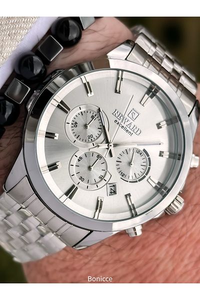 Reward Silver White Steel Cord, Functions Active, 5 Atm,Vip Men Wristwatch Bracelet Gift