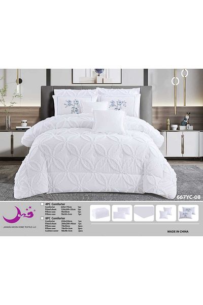 Moon Luxury Nafrons Bedspread Modern Design 4 Piece Duvet Cover Set Suitable for All Seasons Decorated with Ripped Pattern Size 170 x 220 cm