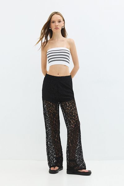 No Matter What Lace Textured Transparent Wide Leg Pants