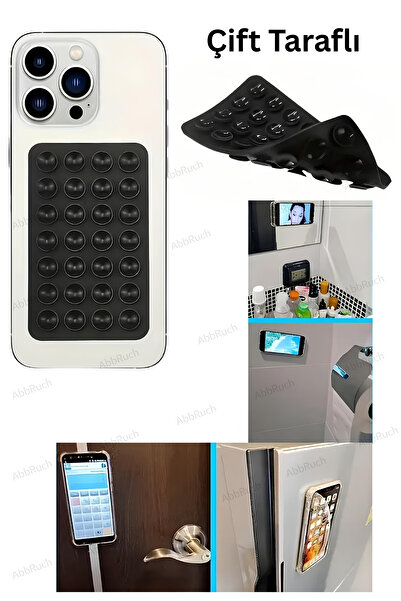 Abbruch Çift Taraflı Silikon Vantuzlu Telefon Tutucu Sök Tak Uygun İz Bırakmayan Model Tutacak