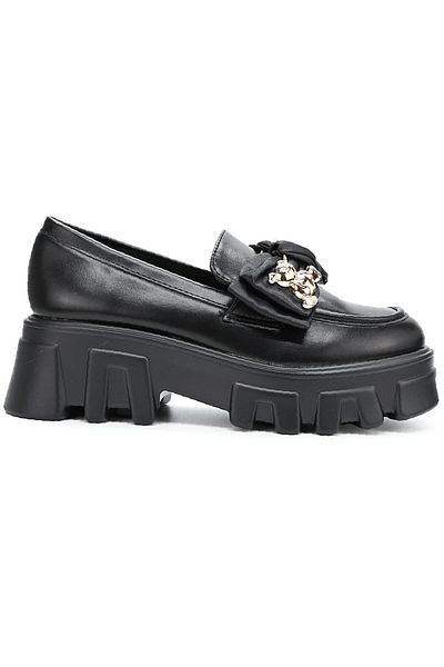 Tmall Pantofi sport damă, din piele ecologică, cu fundă Mantarme, P1299, negri