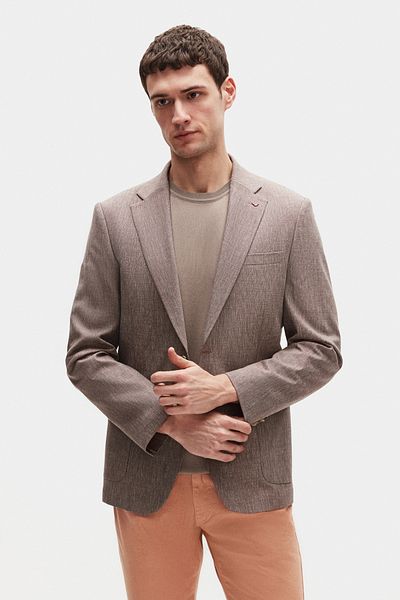 D'S Damat Ds Damat Slim Fit Claret Red Plain Fabric Jacket
