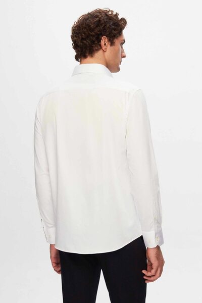 D'S Damat Ds Damat Regular Fit White Plain Nano Care Shirt