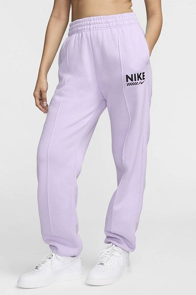 Nike Αθλητικά ρούχα Fleece Mid Rise Loose Fit Μεγάλο μέγεθος Γυναικείο Φούτερ Μωβ