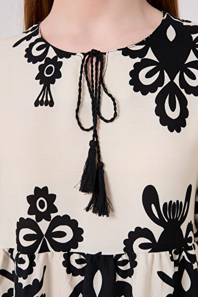 DEVRAN V-nyakú pamut viszkóz ruha