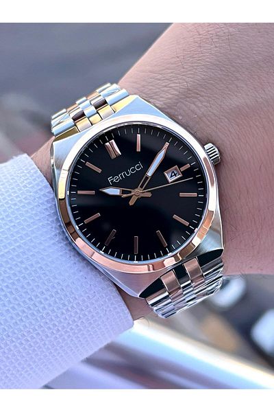 Ferrucci Steel Cord Calendar Dial 30 Mt Water Resistant Men's Wristwatch F.Fg03463.02