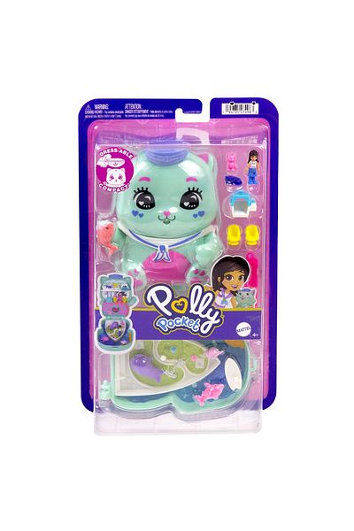 mattel Polly Pocket Sailor Kitty Animal Bag Set with Accessories