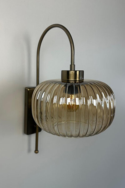 Bamyum Mola Bal Rengi Cam Aplik Duvar Lambası Modern Otel Cafe Vintage Salon Yatak Odası Merdiven Retro