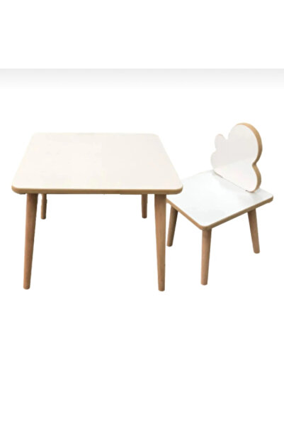 webkapinda Ahşap Yaz Sil Yüzey Çocuk Masa Sandalye Takımı