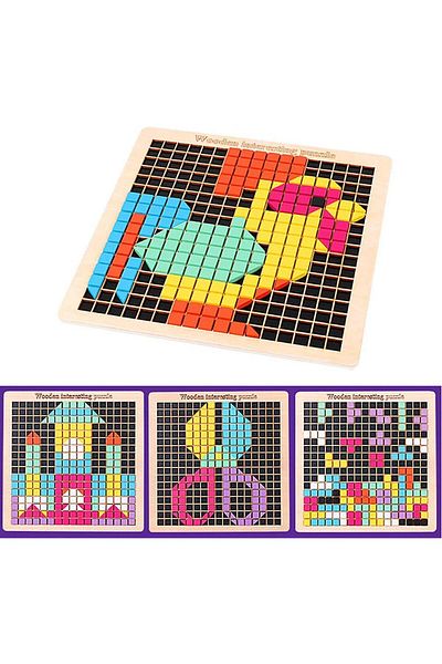 Other Wooden Mosaic Puzzle – Pixel Board Early Learning Toy for Kids | Educational Wooden Floor Puzzle