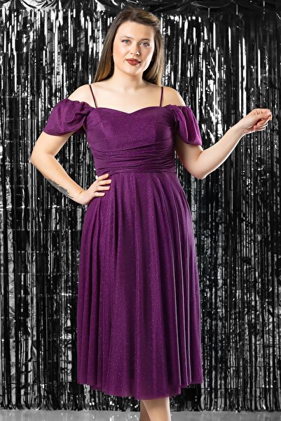 SUBU TASARIM Вечірнє плаття на бретельках з паєтками, бордо TBS376