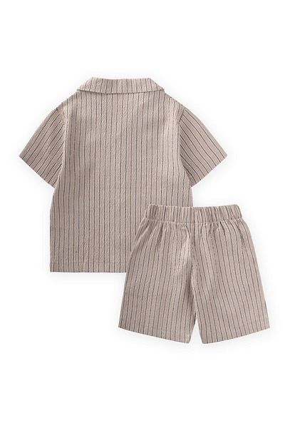 Cigit Seersucker Shirt Capri Suit 2-10 Years S Mink