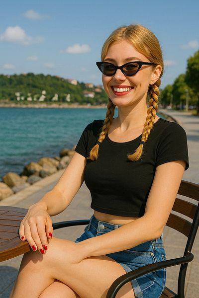 wesscollection Women's Black Cat Eye Sunglasses