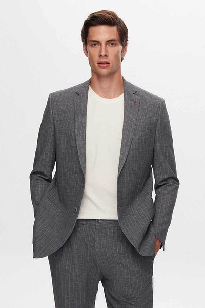 D'S Damat Ds Damat Slim Fit Gray Printed Suit