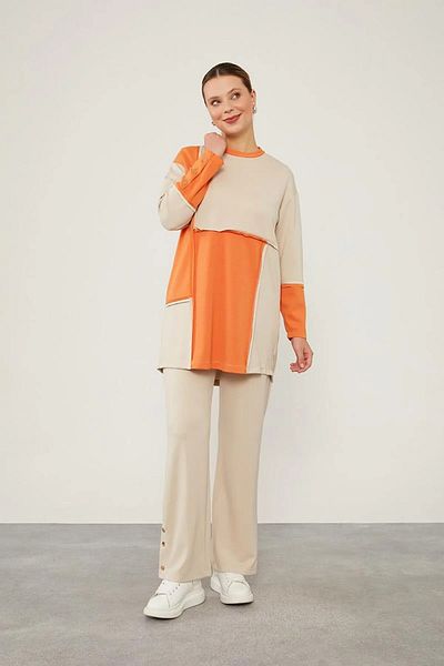 Levidor Women's Double Color Crew Neck Sports Set
