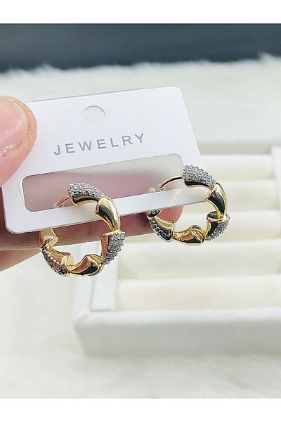 DS DİAMONDSHOP Earrings Zircon Stone Ring Model New Season Bykp- 202505896