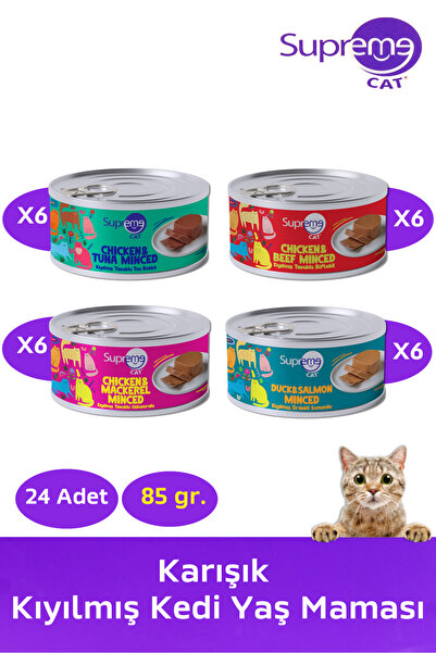 Karışık Kıyılmış Konserve Kedi Yaş Maması 85gr