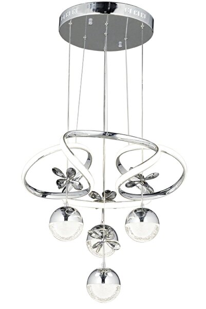Ultra Home Modern Led Avize 3+1 Krom Ledli Avize