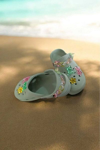 ÇEÇEN HOME Comfortable Sole High Scale Jelly Bean Detailed Children's Slippers Cross Sandals Sabo