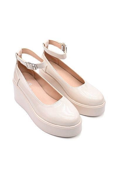 Tmall Women's casual shoes, Made of eco-leather, With platform, P1261, Beige