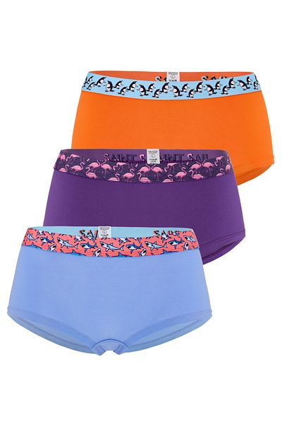 Saint Sail Cotton Lycra Flexible Fabric Printed Couple Boyshort Set of 3 Women's Panties