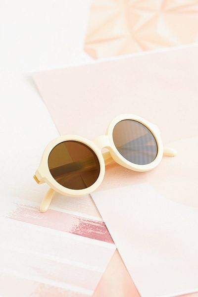 Banamio Soho Unisex Children's UV400 Protected Scandinavian Sunglasses and Storage Case for 1-4 Years Old (CREAM COLOR)