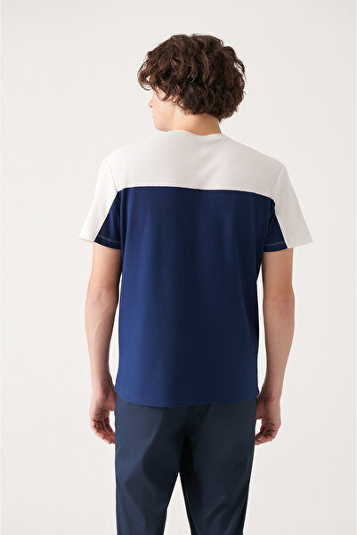 Avva Ανδρικό μπλουζάκι Navy Blue 100% Cotton Crew Neck A31y1400