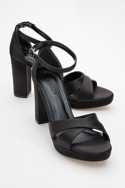 Ataköy Ayakkabı Women's Cross Strap Platform Heeled Shoes