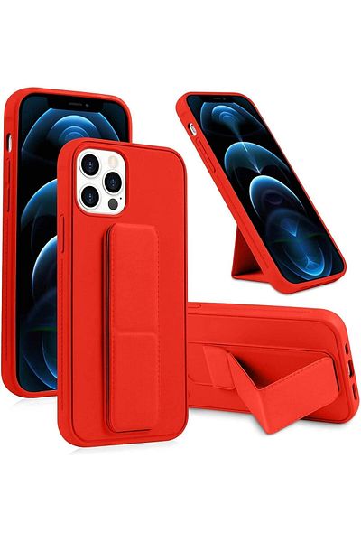 Generic Case Cover For iPhone 13 Pro with Magnetic Stand & Holder, Premium Silicone Hand Strap and Grip