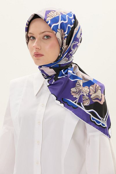 Setrms Eșarfă cu modele florale și geometrice
