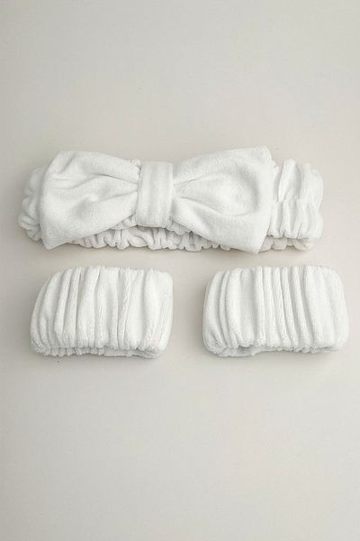 Modex Bow Towel Headband and Bracelet Set Spa-Makeup-Skin Care-Face Wash Headband