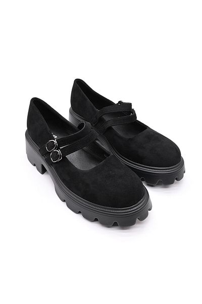 Tmall Women's casual shoes, Made of eco-leather suede, P1253, Black