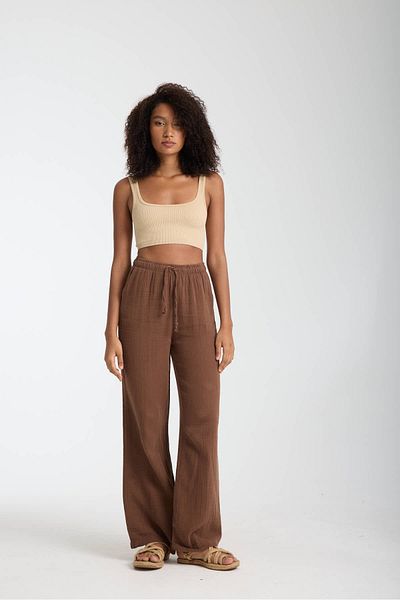 İLKCET MODA Γυναικείο παντελόνι Muslin Oversize Palazzo