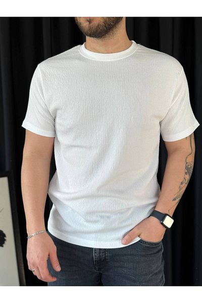 TEXTURA ✅   Bürümcük Fabric Men's Basic T-Shirt - Short Sleeve, Modern Design