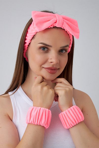 Modex Bow Towel Headband and Bracelet Set Spa-Makeup-Skin Care-Face Wash Headband