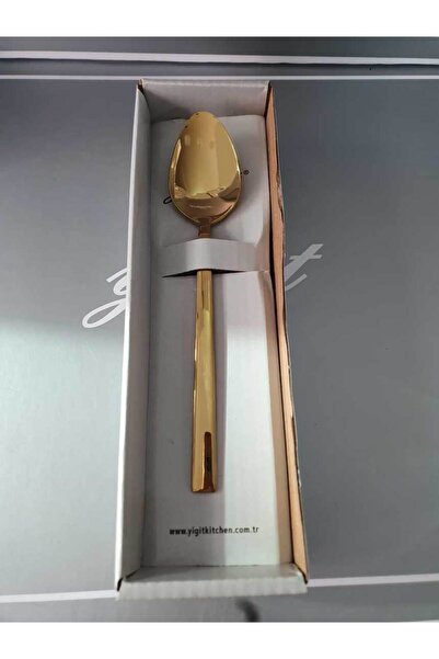 Yiğit Turquoise Model Gold Titanium 6 Pieces Dessert Forks