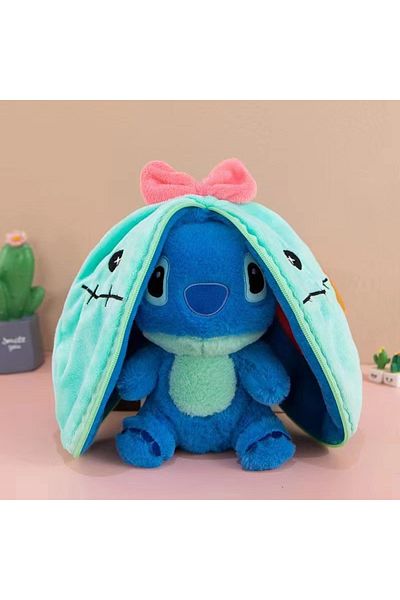 ABYZ Jucărie de pluș Stitch, moale și catifelată, dimensiune 20 cm, culoare albastru/verde