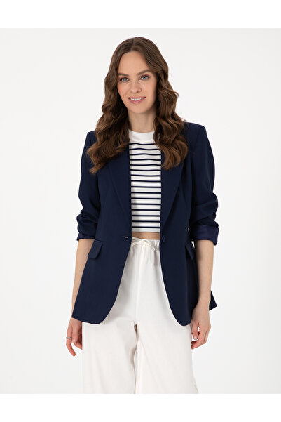 Pierre Cardin سترة باللون الأزرق الداكن بقصة ضيقة 50300033-VR033