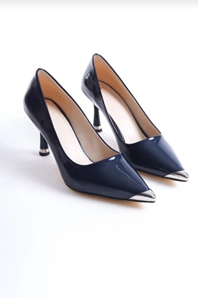 Chic Via South Lacivert Rugan Topuklu Ayakkabı