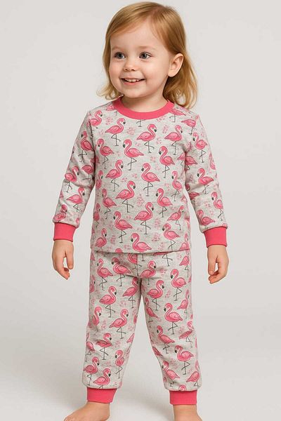 aden kids Girl's Cotton Fabric Cartoon Printed Seasonal Pajamas Set