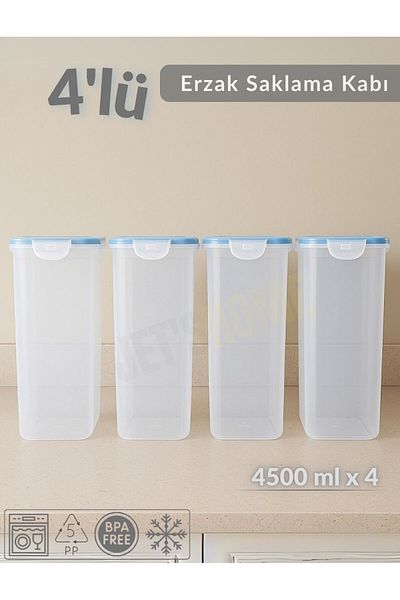 Jet's Home Set of 4 Food Containers Vacuum Storage Container Air-Free Pulses Container Bpa Free
